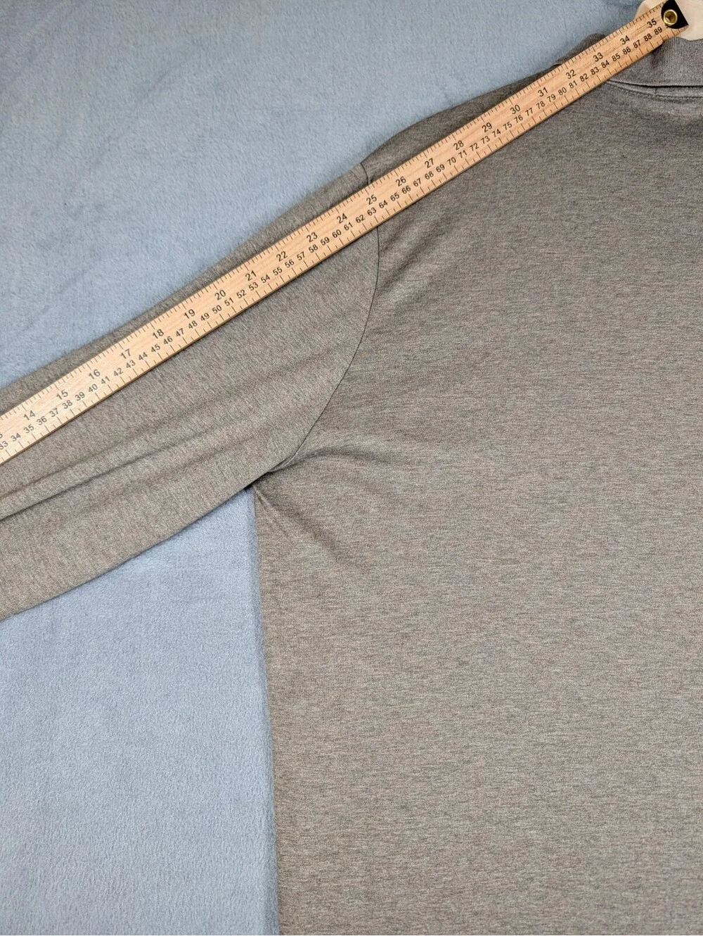 Polo Ralph Lauren Mens XL Gray Long Sleeve Pony Rugby Polo Shirt Classic Cotton